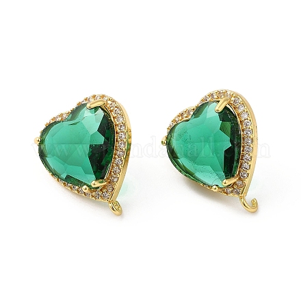 Серьга-гвоздик из латуни со стразами KK-C023-03B-1