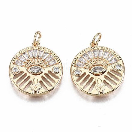 Латунные микропаве прозрачные подвески с фианитом KK-S356-226G-NF-1