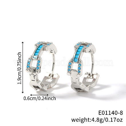 Модные серьги-кольца из латуни с кубическим цирконием DR3389-6-1