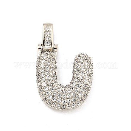 Латунные микропаве прозрачные подвески с фианитом KK-B099-01P-U-1