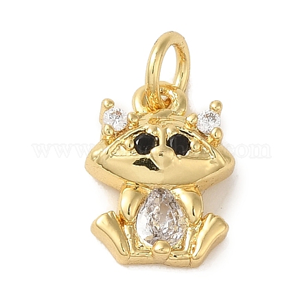 Латунные микропаве прозрачные подвески с фианитом KK-R162-015B-G-1