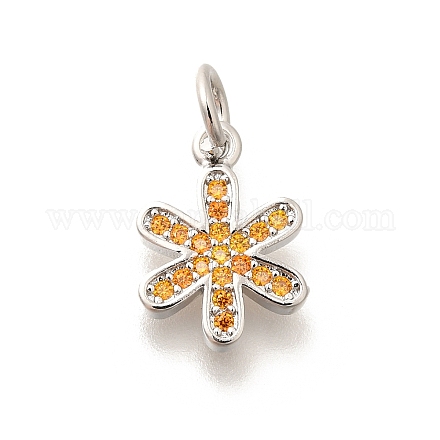 Латунные подвески с микропаве из оранжевого кубического циркония KK-L225-016P-1