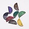 Dyed Wood Jewelry Findings Coconut Links, Half Flat Round, Mixed Color, 25~25x11~13x2mm, Hole: 2mm