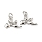 Rack Plating Brass Micro Pave Cubic Zirconia Charms, with Jump Ring, Long-Lasting Plated, Cadmium Free & Lead Free, Cupid, Platinum, 10.5x15x4mm, Hole: 3.4mm