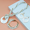 Bohemian Style Ring Shell & Glass Seed Beaded Pendant Necklaces & Dangle Earrings & Bracelets Sets, Golden, White, 400mm