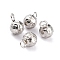 Tarnish Resistant 304 Stainless Steel Charms, Round, Textured, Stainless Steel Color, 7.8x5mm, Hole: 1.8mm