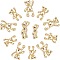 12Pcs 2 Style Brass Micro Pave Black Cubic Zirconia Pendants, Long-Lasting Plated, Bear, Real 18K Gold Plated, 6pcs/style