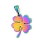 Ion Plating(IP) 304 Stainless Steel Pendants, Clover, Rainbow Color, 25.5x20.5x1.5mm, Hole: 10x4mm