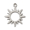 201 Stainless Steel Pendants, Sun, Stainless Steel Color, 13.5x12x1mm, Hole: 1.2mm