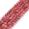 Natural Rhodonite Beads Strands, Faceted, Round, 4mm, Hole: 0.7mm, about 93~94pcs/strand, 15.35~15.55 inch(39~39.5cm)