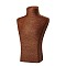 Stereoscopic Necklace Bust Displays, PU Mannequin Jewelry Displays, Covered by Rattan, Saddle Brown, 290x180x75mm