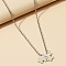 201 Stainless Steel Pendant Necklace for Men, Stainless Steel Color, Puzzle Shape, 23.62 inch(60cm)