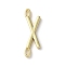 Rack Plating Brass Connector Charms, for Personalized Name Necklace Making, Cadmium Free & Lead Free, Long-Lasting Plated, Real 18K Gold Plated, Letter X, 22.5x7x1.5mm, Hole: 3x0.8mm