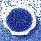 Transparent Colours Glass Seed Beads, Round, Royal Blue, 4.5x4mm, Hole: 1mm, about 5000pcs/pound