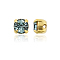 Preciosa® MAXIMA Crystal in Sew-On Cup, Czech Crystal, 719 35 021 Chaton(Round), Golden, 30010 Smoked Sapphire, SS16(3.8~4mm)