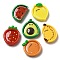 Opaque Resin Cabochons, Fruit, Mixed Shapes, Mixed Color, 19.5~33x20~29x6~9mm