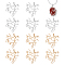 12Pcs 2 Colors Brass Pendants, Branch Charm, Golden & Silver, 35x33x2mm, Hole: 2mm, 6pcs/color