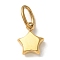 304 Stainless Steel Charms, with Jump Ring, Ion Plating(IP), Star Charms, Real 14K Gold Plated, 9.5x7.5x2.5mm, Hole: 5x2.5mm