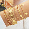 5Pcs 5 Styles Alloy Bangles, Stackable Bangle Set for Women, Golden, Diameter: 67~71mm