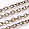 Iron Cable Chains, Unwelded, with Spool, Flat Oval, Popular for Jewelry Making, Important Decoration, Cadmium Free & Nickel Free & Lead Free, Antique Bronze, 3x2x0.6mm, about 328.08 Feet(100m)/roll
