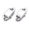 Non-Tarnish 304 Stainless Steel Clasps, Oval, Stainless Steel Color, 32.5x17x5.5mm, Hole: 4.5x6mm