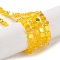 Transparent Electroplate Glass Beads Strands, AB Color Plated, Faceted, Flat Round, Gold, 4x4x2.5mm, Hole: 1.1mm, about 145~155pcs/strand, 20.08''~21.65''(51~55cm)