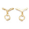 Brass Toggle Clasps, Cadmium Free & Nickel Free & Lead Free, Ring, Real 18K Gold Plated, 29.5mm long, Bar: 12x25x2mm, hole: 1.6mm, Jump Ring: 5x1mm, Inner Diameter: 3mm, Ring: 16.5x13x2mm, Hole: 1.5mm
