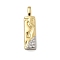 Brass Micro Pave Cubic Zirconia Pendants, Cadmium Free & Nickel Free & Lead Free, Letter Charms, Real 18K Gold Plated, Letter I, 27x7x4mm, Hole: 5x2.5mm