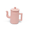 Alloy Miniature Teapot Ornaments, Micro Landscape Garden Dollhouse Accessories, Pretending Prop Decorations, with Handle & Cap, Pink, 27x27.5mm