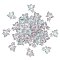 20Pcs 2 Colors Alloy Pendants with AB Color Resin, Butterfly Charms, Platinum, Mixed Color, 20x16.5x5mm, Hole: 1.8mm, 10pcs/color