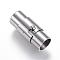 Tarnish Resistant 304 Stainless Steel Locking Tube Magnetic Clasps, Column, Stainless Steel Color, 18x8mm, Hole: 6mm