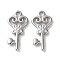 304 Stainless Steel Pendants, Flower Key Charm, Anti-Tarnish, Stainless Steel Color, 16x8x1.5mm, Hole: 1.5mm