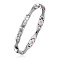 Stainless Steel Panther Chain Watch Band Bracelets, with Rhinestone and Watch Band Clasps, Stainless Steel Color, Light Rose, 7-1/2 inch(19cm)