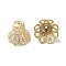 Brass Bead Caps, Lead Free & Cadmium Free, Flower, Real 24K Gold Plated, 11x8.5mm, Hole: 1mm