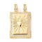 Brass Micro Pave Cubic Zirconia Pendants, Cadmium Free & Nickel Free & Lead Free, Rectangle Charms, Clear, 29x18x6mm, Hole: 4.5x3mm