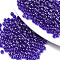 Transparent Glass Beads, Lustered, Round, Dark Blue, 4x3mm, Hole: 1mm, about 4500pcs/bag