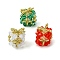 3Pcs 3 Colors Christmas Seed Beads Beaded Charms, Gift Box Pendants, Mixed Color, 22x16x16mm, 1pc/color