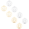 304 Stainless Steel Pendants, Manual Polishing, Ring with Girl, Golden & Stainless Steel Color, 28.5x25.5x1.5mm, Hole: 1.8mm, 8pcs/box