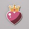 Single Face Printed Heart Wood Big Pendants, Valentine's Day Wooden Charms, Heart, 50x37x2.5mm, Hole: 1.4mm