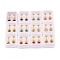 304 Stainless Steel Earlobe Plugs, Screw Back Earrings, with Rhinestone, Rondelle, Golden, Mixed Color, 13.5mm, Pin: 1mm