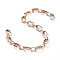 Handmade CCB Plastic Cable Chains, with Aluminium Paperclip Linking Ring, Unwelded, Golden & Rose Gold, Links: 15.5x8x2mm and 18.5x11.5x5mm, 39.37 inch(1m)/strand