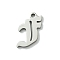 Non-Tarnish 201 Stainless Steel Pendants, Stainless Steel Color, Old Initial Letters Charms, Letter F, 18.5x15x1.6mm, Hole: 1.8mm