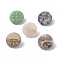 Natural Gemstone Flat Round with Norse Paganism Pattern Brooch Pin, Iron Badge for Backpack Clothes, 25x5mm, pin: 0.6mm