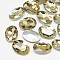 Pointed Back Glass Rhinestone Cabochons, Back Plated, Faceted, Oval, Coffee, 8x6x3mm