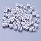 Letter C Cube White Acrylic Beads, Horizontal Hole, Size: about 6mm wide, 6mm long, 6mm high, hole: 3.2mm, about 300pcs/50g