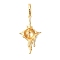 Brass European Dangle Charms Bails, Peg Bails, for Half Drilled Beads, Cadmium Free & Nickel Free & Lead Free, Star Charms, Real 18K Gold Plated, 46.5x19.5x6.5mm, Hole: 5.5x4.5mm