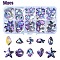 48Pcs 10 Styles Electroplate Glass Pendants, Back Plated, Faceted, Mixed Shape, Plum, 14~19x14~20.5x6~9.5mm, Hole: 1~1.6mm
