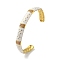304 Stainlee Steel Enamel Open Cuff Bangles, Adjustable Rhinestone Bangles for Women, Real 18K Gold Plated, Rose, Inner Diameter: 2-5/8 x 2-1/8 inch(6.75x5.3cm)