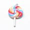 Handmade Polymer Clay Big Pendants, Lollipop, Colorful, 43~52x27~29x7~10mm, Hole: 2mm