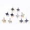 Druzy Resin Pendants, with Brass Finding, Star, Mixed Color, 20x16.5x4~6mm, Hole: 3mm